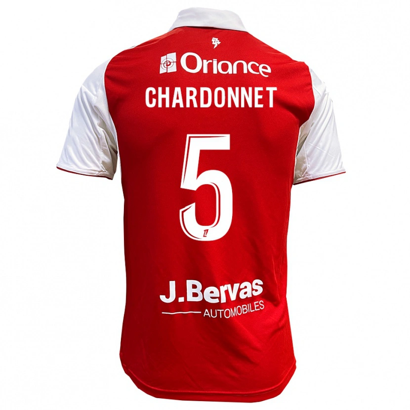 Danxen Niño Camiseta Brendan Chardonnet #5 Rojo Blanco 1ª Equipación 2025/26 La Camisa
