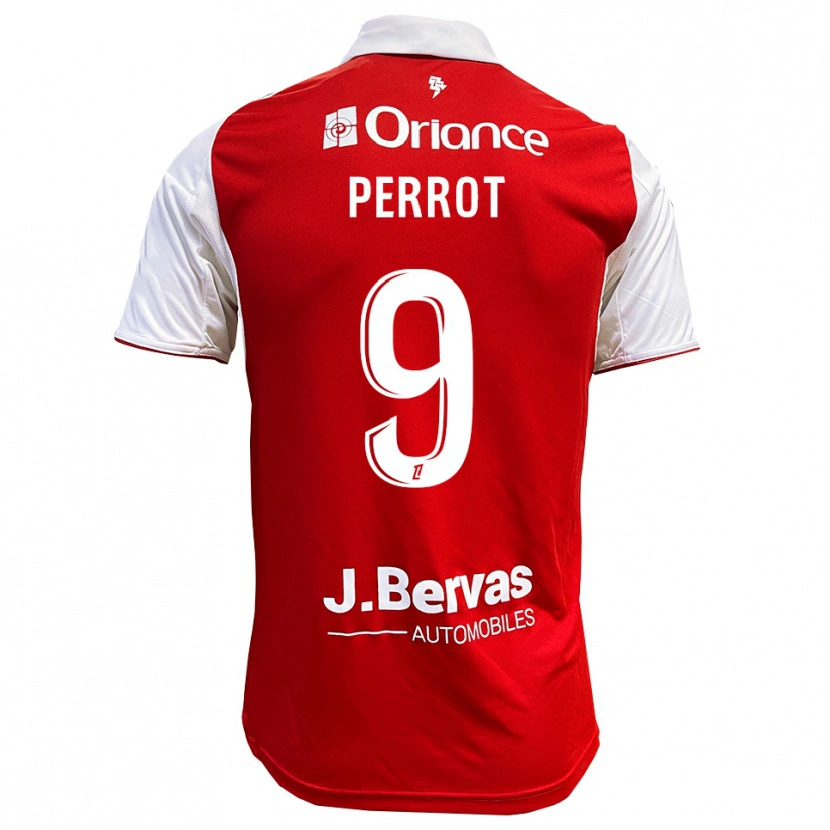 Danxen Niño Camiseta Maël Perrot #9 Rojo Blanco 1ª Equipación 2025/26 La Camisa