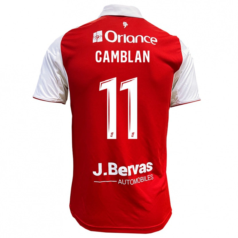 Danxen Niño Camiseta Axel Camblan #11 Rojo Blanco 1ª Equipación 2025/26 La Camisa