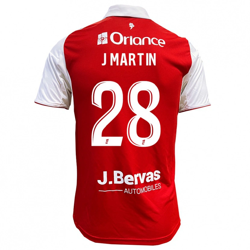 Danxen Niño Camiseta Jonas Martin #28 Rojo Blanco 1ª Equipación 2025/26 La Camisa