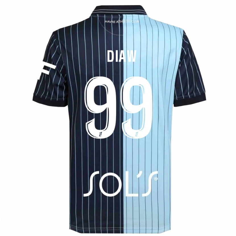 Danxen Niño Camiseta Mory Diaw #99 Azul Marino Celeste 1ª Equipación 2025/26 La Camisa