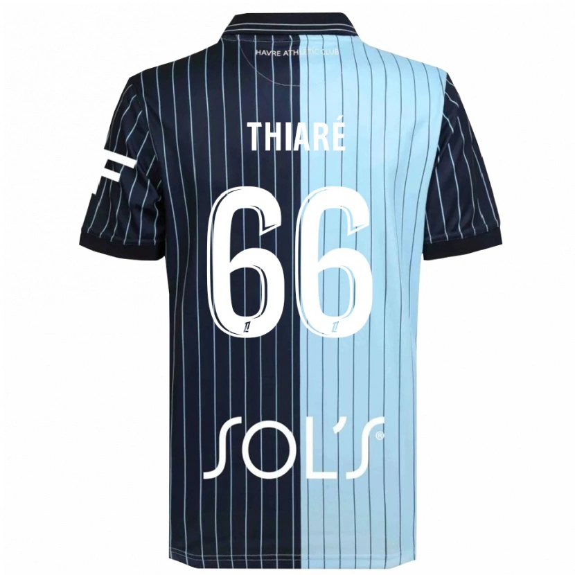 Danxen Niño Camiseta Aliou Thiaré #66 Azul Marino Celeste 1ª Equipación 2025/26 La Camisa