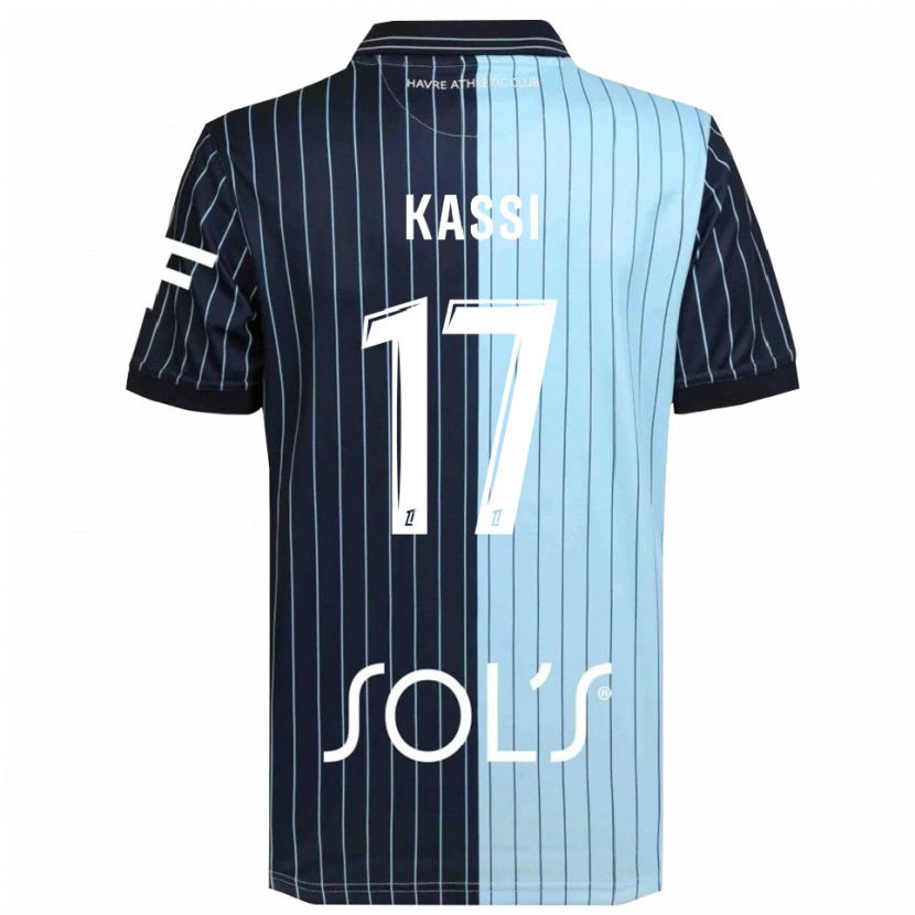 Danxen Niño Camiseta Sarah Kassi #17 Azul Marino Celeste 1ª Equipación 2025/26 La Camisa