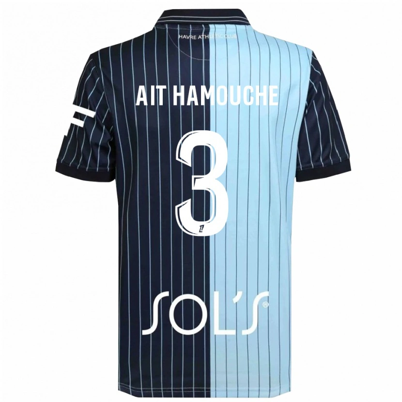 Danxen Niño Camiseta Massyl Ait Hamouche #3 Azul Marino Celeste 1ª Equipación 2025/26 La Camisa