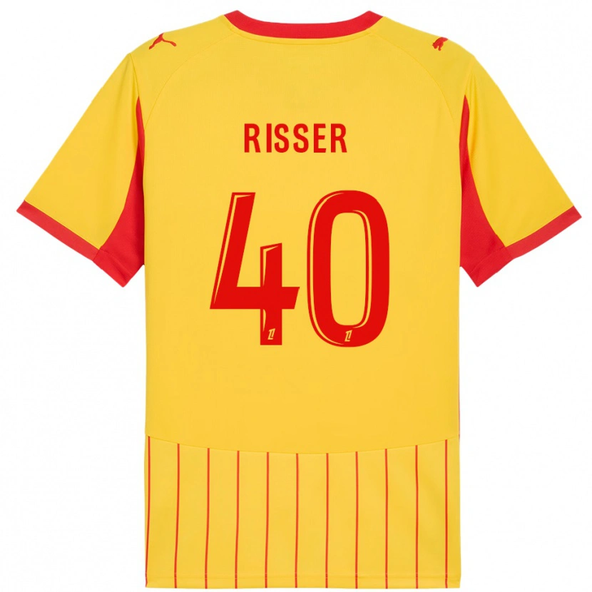 Danxen Niño Camiseta Robin Risser #40 Amarillo Rojo 1ª Equipación 2025/26 La Camisa