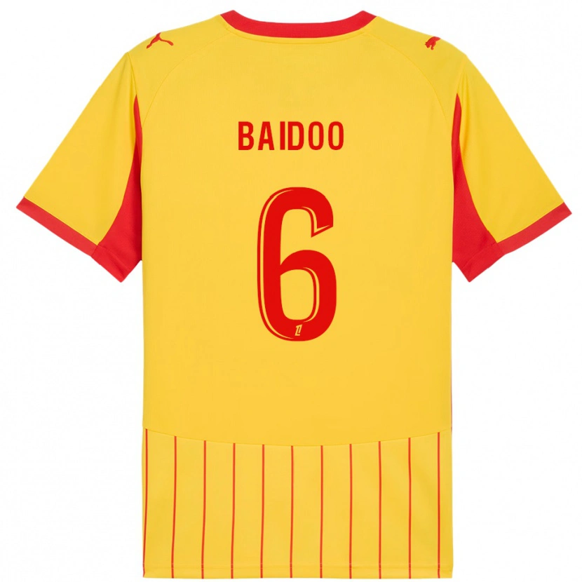 Danxen Niño Camiseta Samson Baidoo #6 Amarillo Rojo 1ª Equipación 2025/26 La Camisa