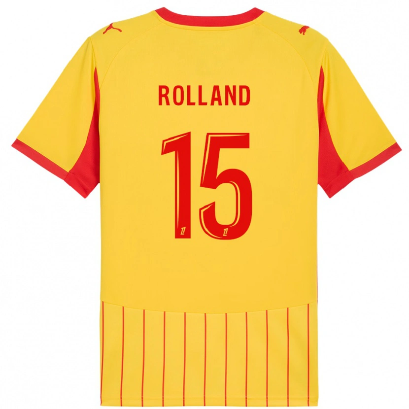 Danxen Niño Camiseta Paul Rolland #15 Amarillo Rojo 1ª Equipación 2025/26 La Camisa