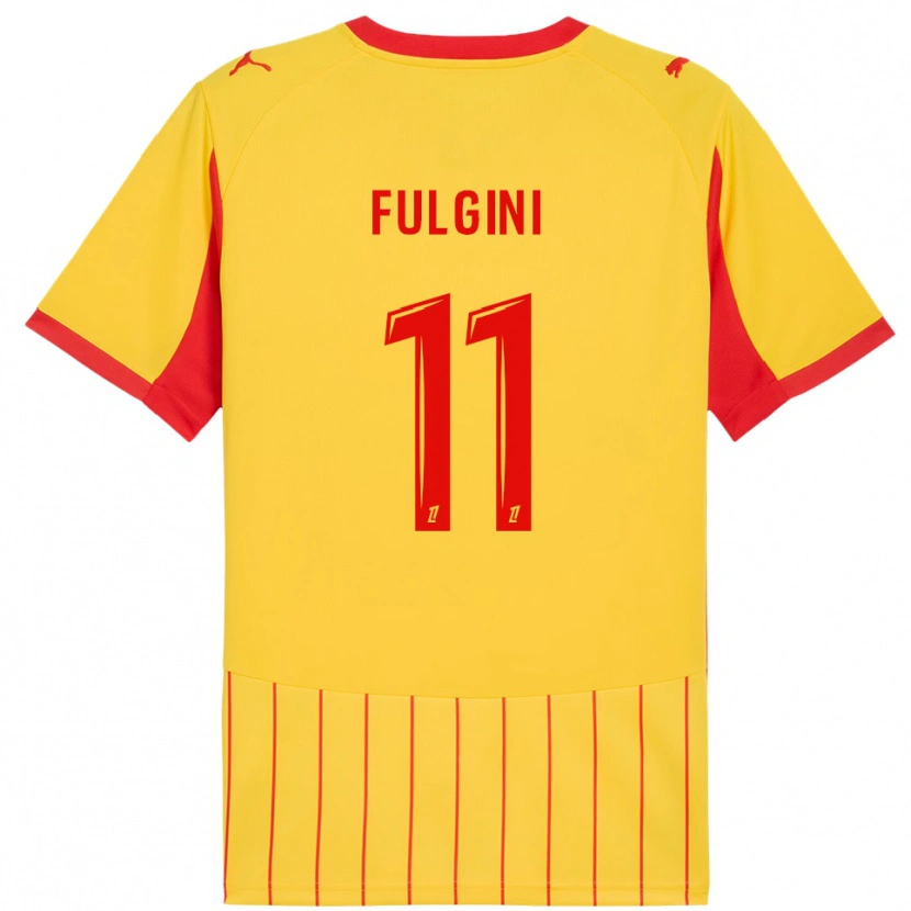 Danxen Niño Camiseta Angelo Fulgini #11 Amarillo Rojo 1ª Equipación 2025/26 La Camisa