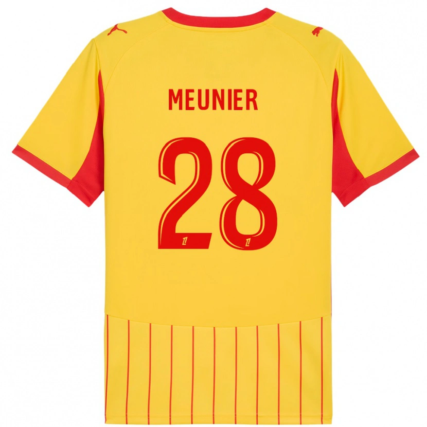 Danxen Niño Camiseta Jennifer Meunier #28 Amarillo Rojo 1ª Equipación 2025/26 La Camisa