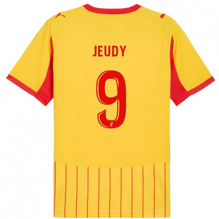Danxen Niño Camiseta Sherly Jeudy #9 Amarillo Rojo 1ª Equipación 2025/26 La Camisa