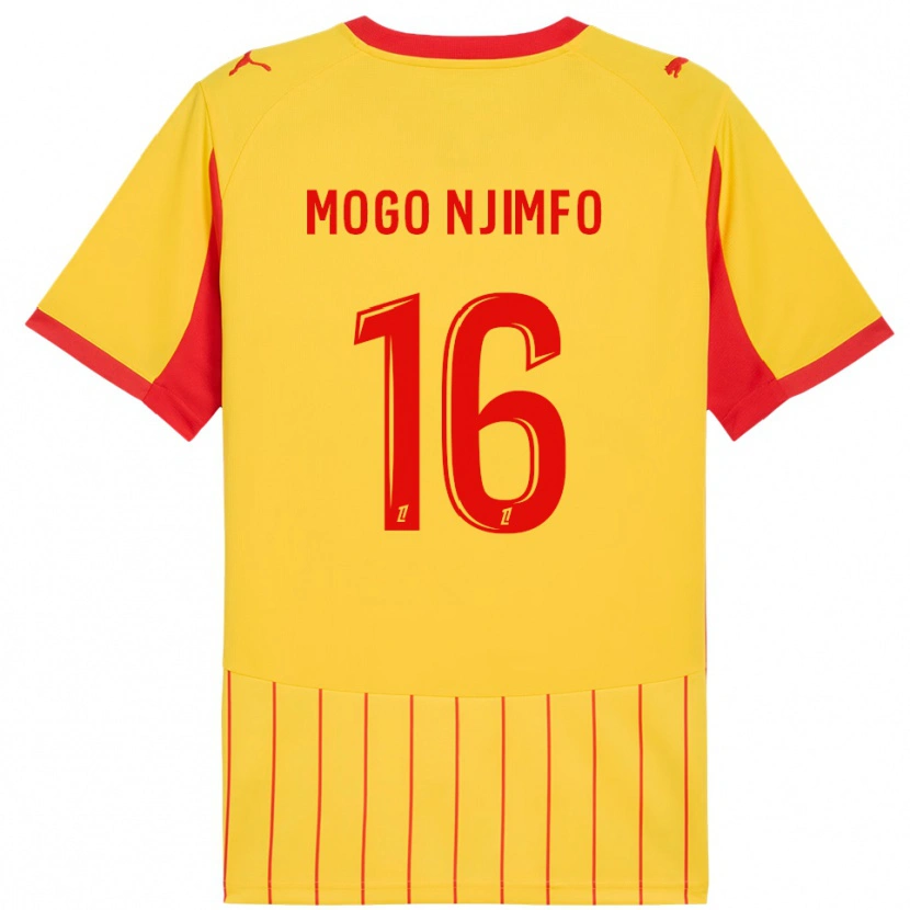 Danxen Niño Camiseta Arthur Mogo Njimfo #16 Amarillo Rojo 1ª Equipación 2025/26 La Camisa