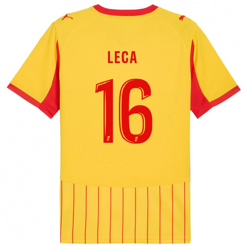Danxen Niño Camiseta Jean-Louis Leca #16 Amarillo Rojo 1ª Equipación 2025/26 La Camisa