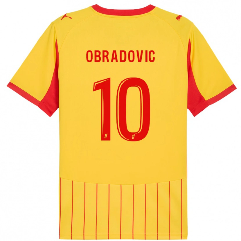 Danxen Niño Camiseta Ognjen Obradovic #10 Amarillo Rojo 1ª Equipación 2025/26 La Camisa