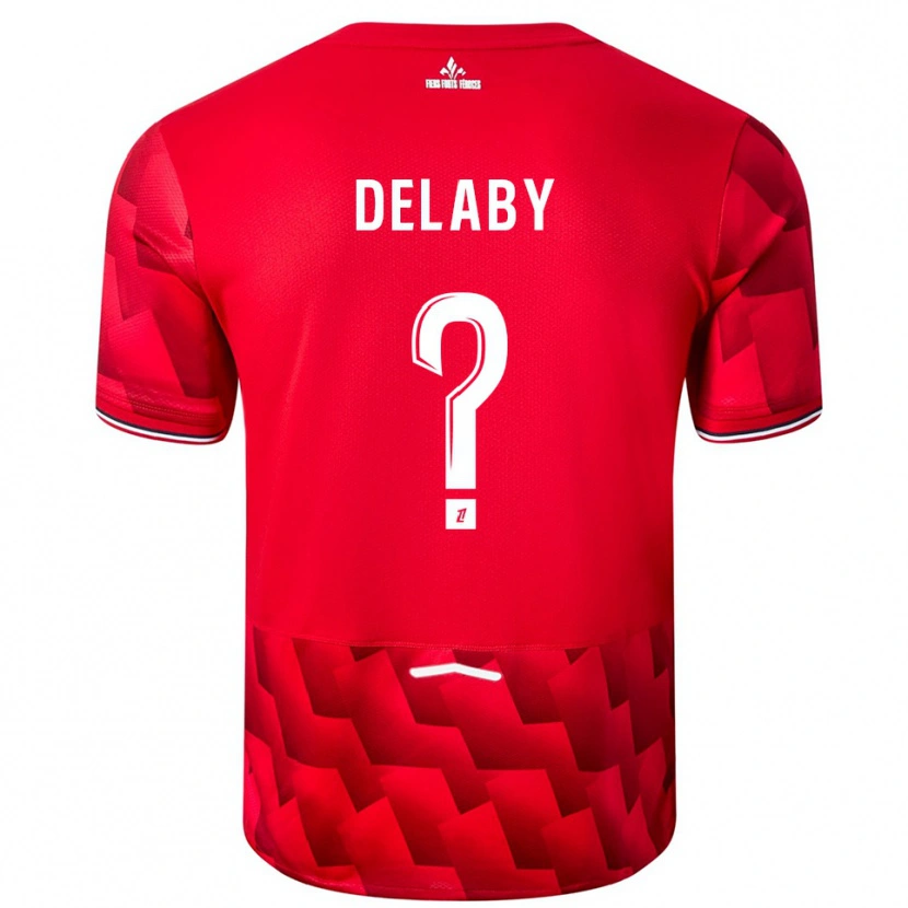 Danxen Niño Camiseta Célia Delaby #0 Rojo Blanco 1ª Equipación 2025/26 La Camisa