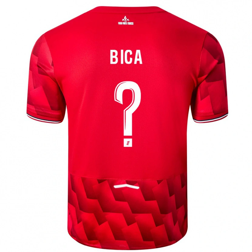 Danxen Niño Camiseta Bica #0 Rojo Blanco 1ª Equipación 2025/26 La Camisa