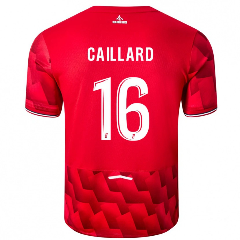Danxen Niño Camiseta Marc-Aurèle Caillard #16 Rojo Blanco 1ª Equipación 2025/26 La Camisa