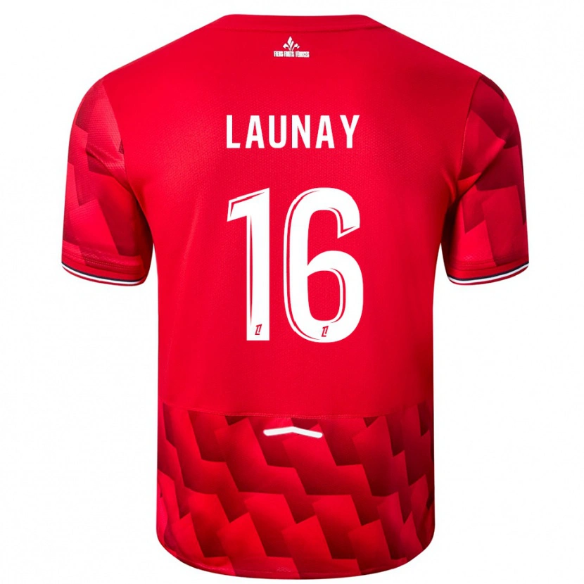 Danxen Niño Camiseta Elisa Launay #16 Rojo Blanco 1ª Equipación 2025/26 La Camisa
