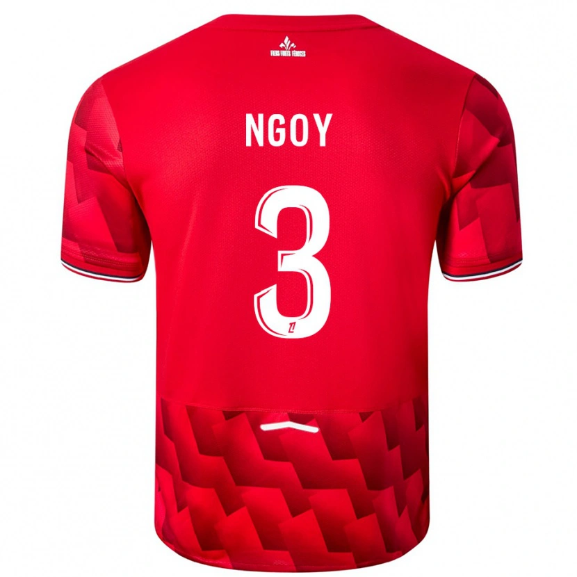 Danxen Niño Camiseta Nathan Ngoy #3 Rojo Blanco 1ª Equipación 2025/26 La Camisa