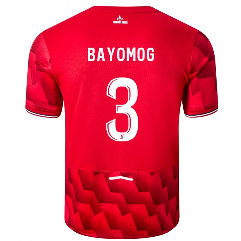 Danxen Niño Camiseta Hugo Bayomog #3 Rojo Blanco 1ª Equipación 2025/26 La Camisa