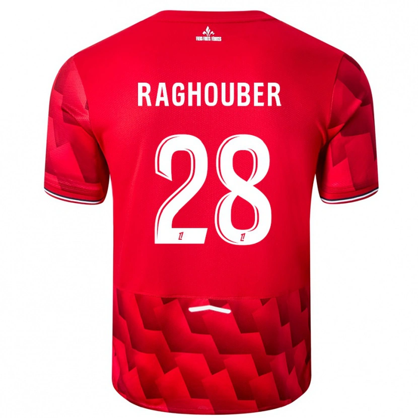 Danxen Niño Camiseta Ugo Raghouber #28 Rojo Blanco 1ª Equipación 2025/26 La Camisa