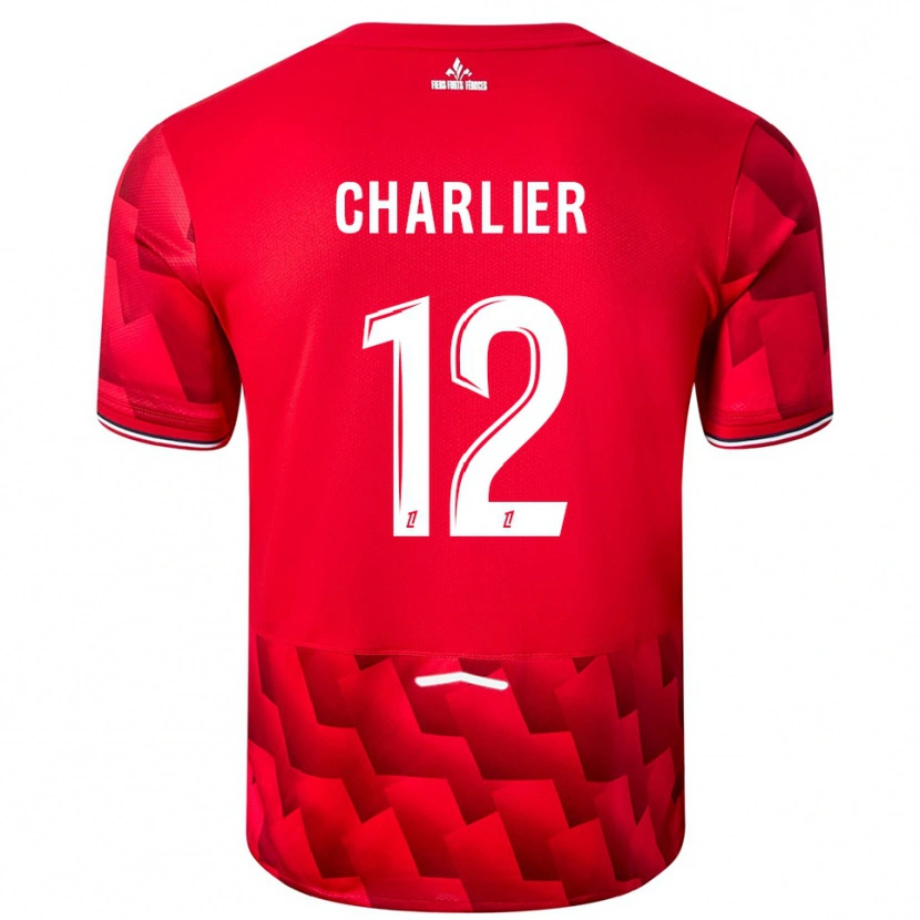 Danxen Niño Camiseta Amaury Charlier #12 Rojo Blanco 1ª Equipación 2025/26 La Camisa