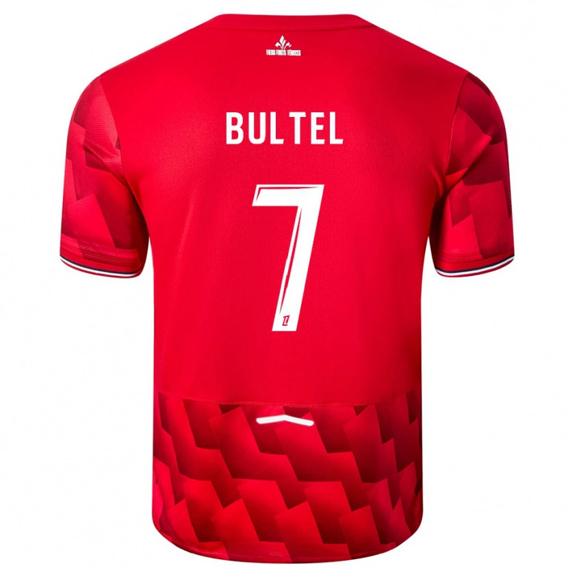 Danxen Niño Camiseta Ludivine Bultel #7 Rojo Blanco 1ª Equipación 2025/26 La Camisa