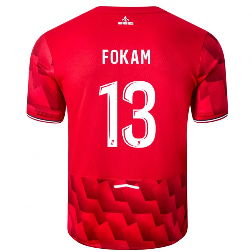 Danxen Niño Camiseta Ulrich Fokam #13 Rojo Blanco 1ª Equipación 2025/26 La Camisa