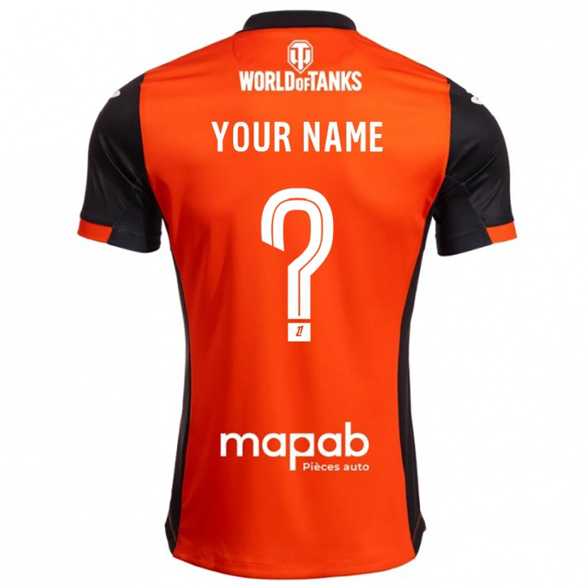 Danxen Niño Camiseta Su Nombre #0 Negro Naranja 1ª Equipación 2025/26 La Camisa
