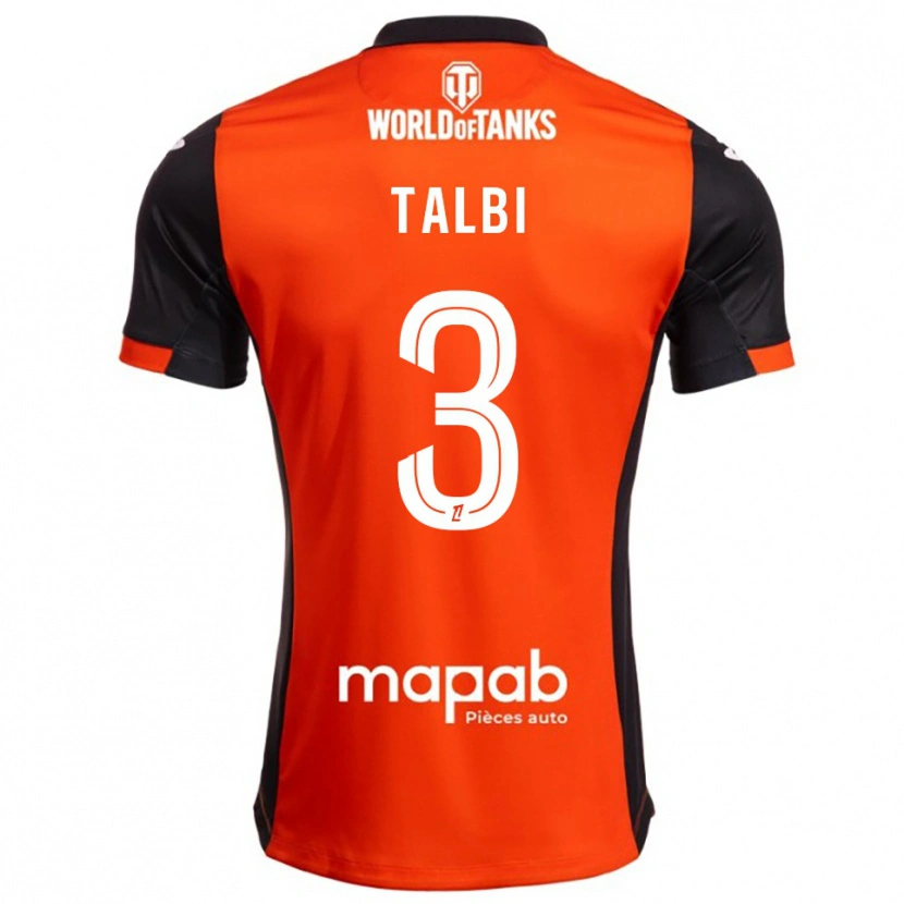 Danxen Niño Camiseta Montassar Talbi #3 Negro Naranja 1ª Equipación 2025/26 La Camisa