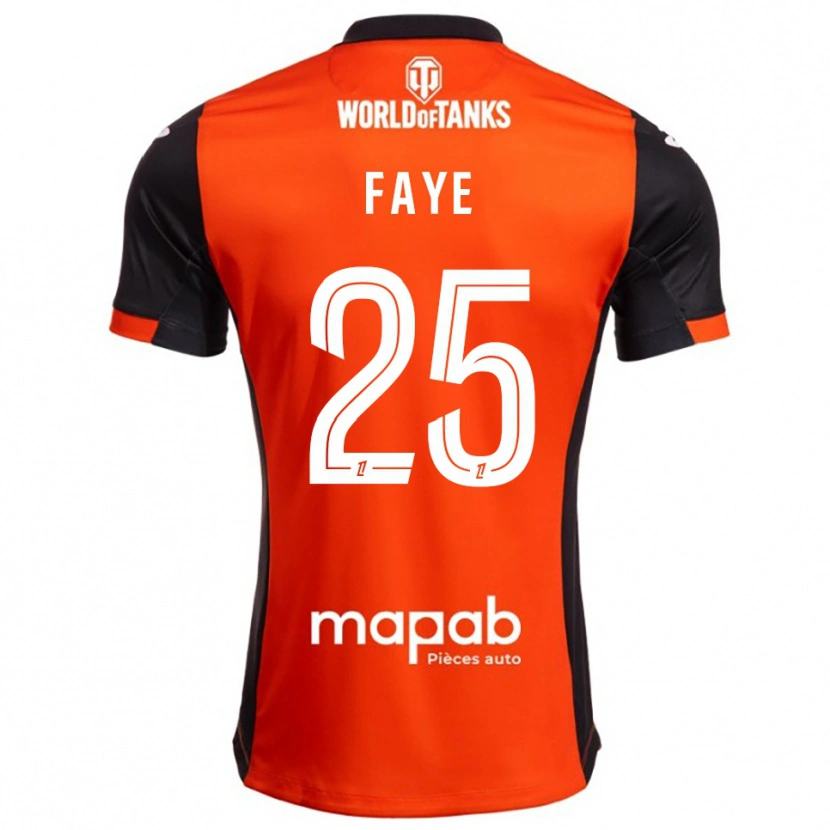 Danxen Niño Camiseta Abdoulaye Faye #25 Negro Naranja 1ª Equipación 2025/26 La Camisa
