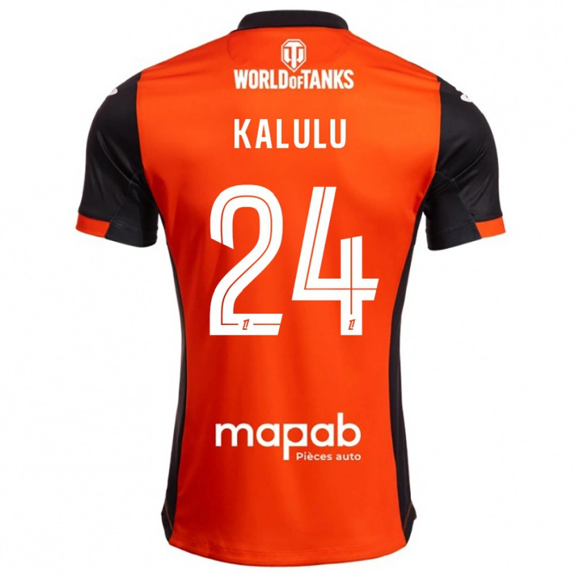 Danxen Niño Camiseta Gédéon Kalulu #24 Negro Naranja 1ª Equipación 2025/26 La Camisa