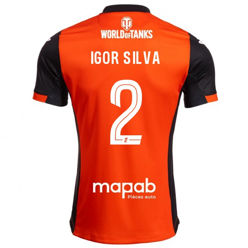 Danxen Niño Camiseta Igor Silva #2 Negro Naranja 1ª Equipación 2025/26 La Camisa