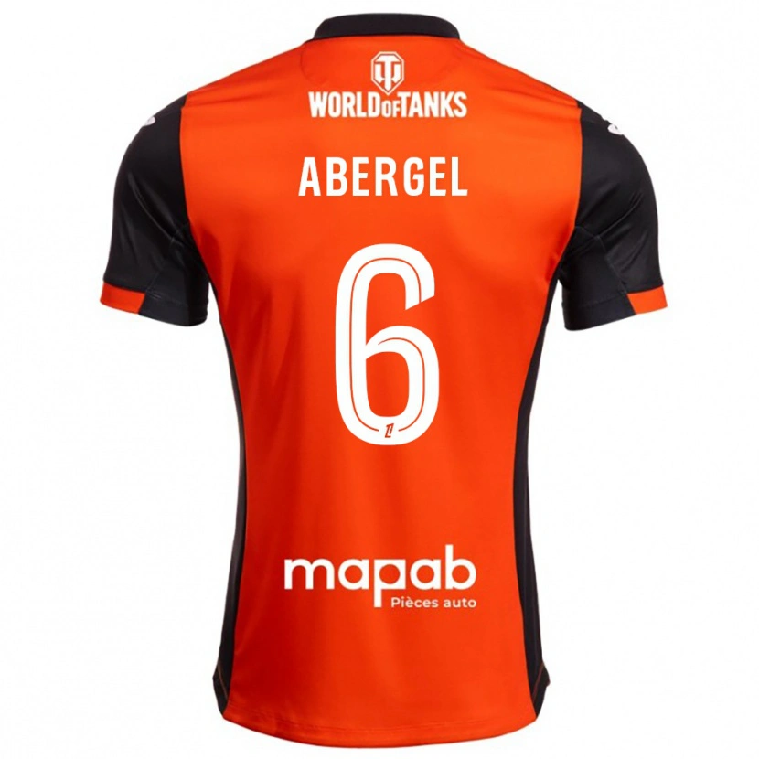 Danxen Niño Camiseta Laurent Abergel #6 Negro Naranja 1ª Equipación 2025/26 La Camisa