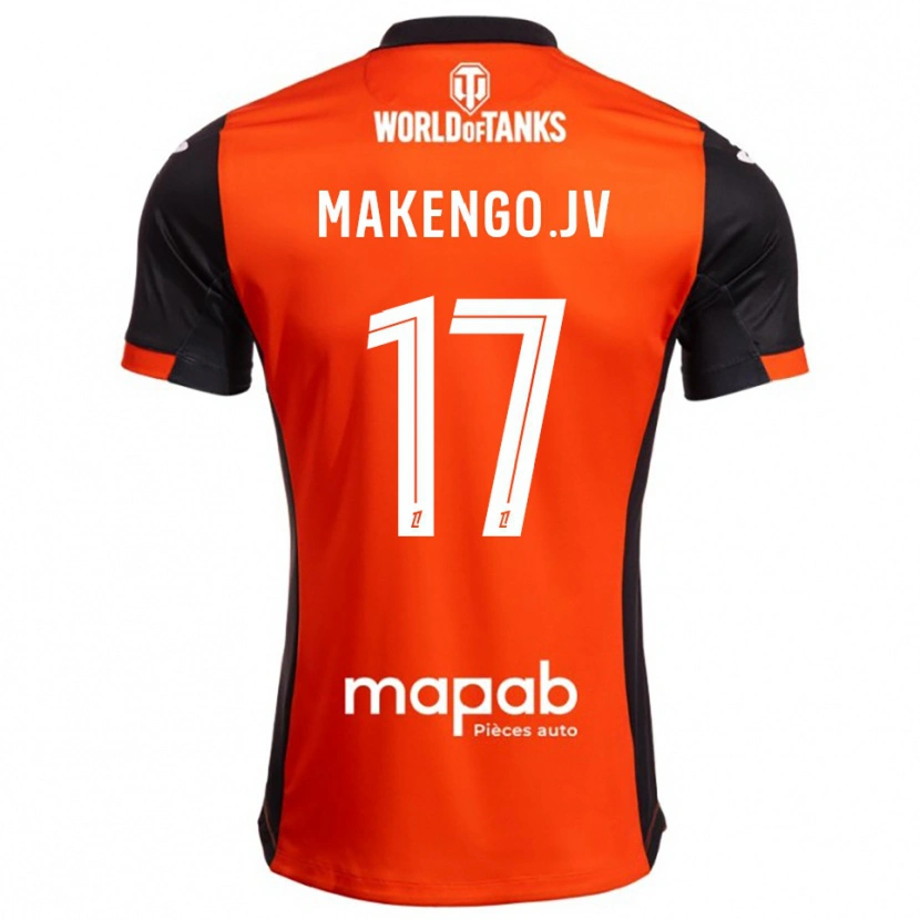 Danxen Niño Camiseta Jean-Victor Makengo #17 Negro Naranja 1ª Equipación 2025/26 La Camisa