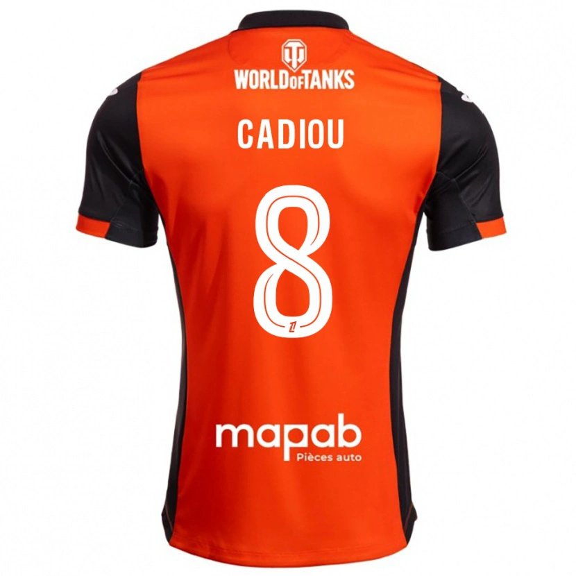 Danxen Niño Camiseta Noah Cadiou #8 Negro Naranja 1ª Equipación 2025/26 La Camisa