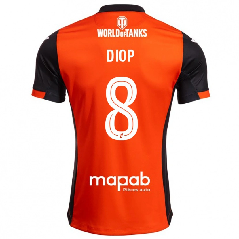 Danxen Niño Camiseta Samba Diop #8 Negro Naranja 1ª Equipación 2025/26 La Camisa