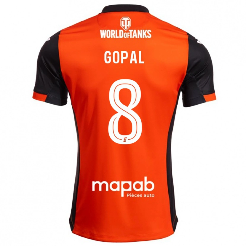 Danxen Niño Camiseta Julie Gopal #8 Negro Naranja 1ª Equipación 2025/26 La Camisa