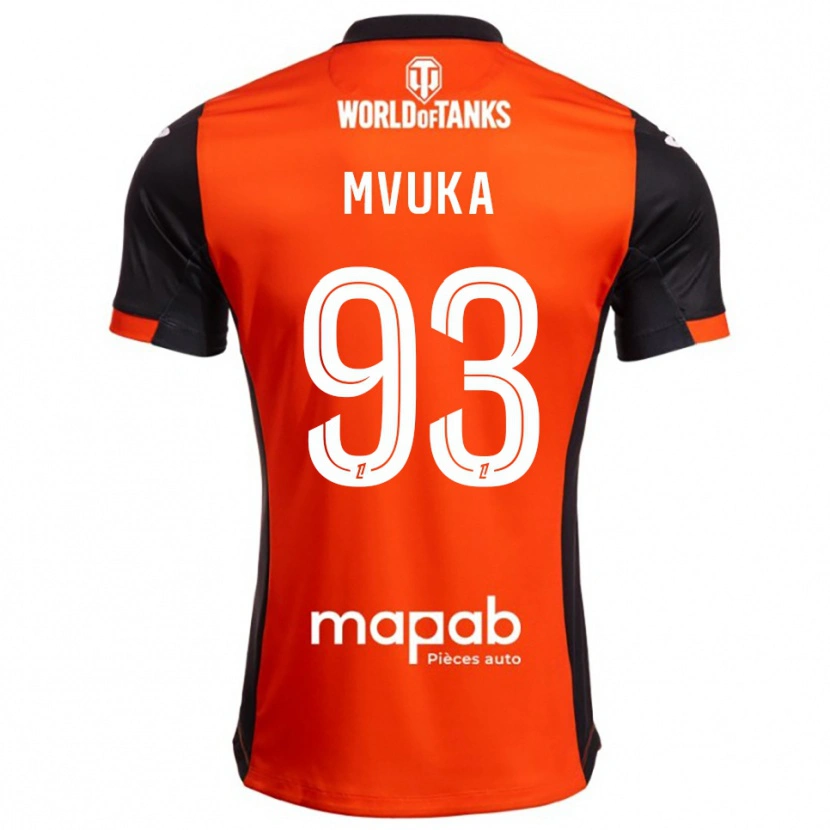 Danxen Niño Camiseta Joel Mvuka #93 Negro Naranja 1ª Equipación 2025/26 La Camisa