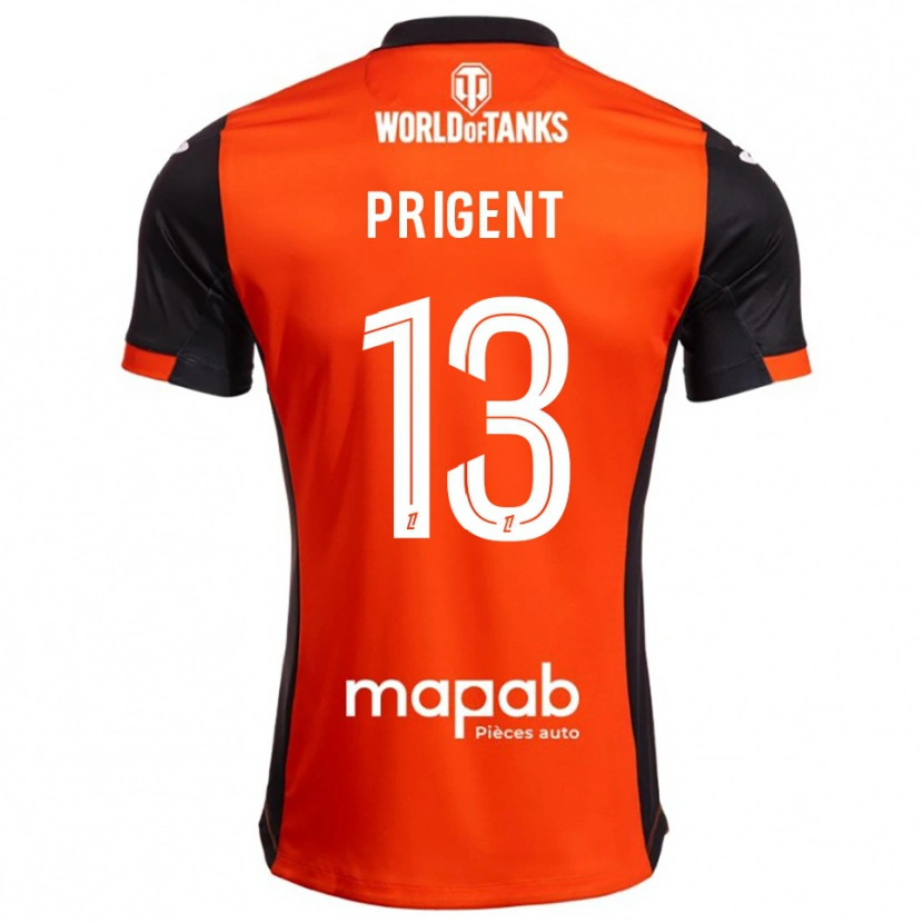 Danxen Niño Camiseta Matéo Prigent #13 Negro Naranja 1ª Equipación 2025/26 La Camisa