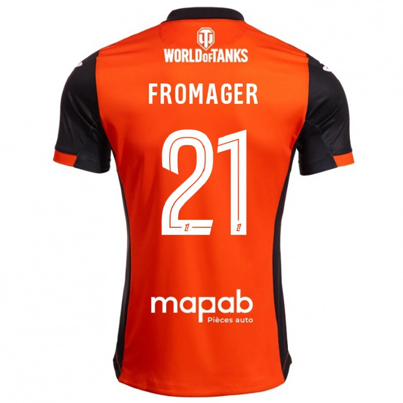 Danxen Niño Camiseta Côme Fromager #21 Negro Naranja 1ª Equipación 2025/26 La Camisa