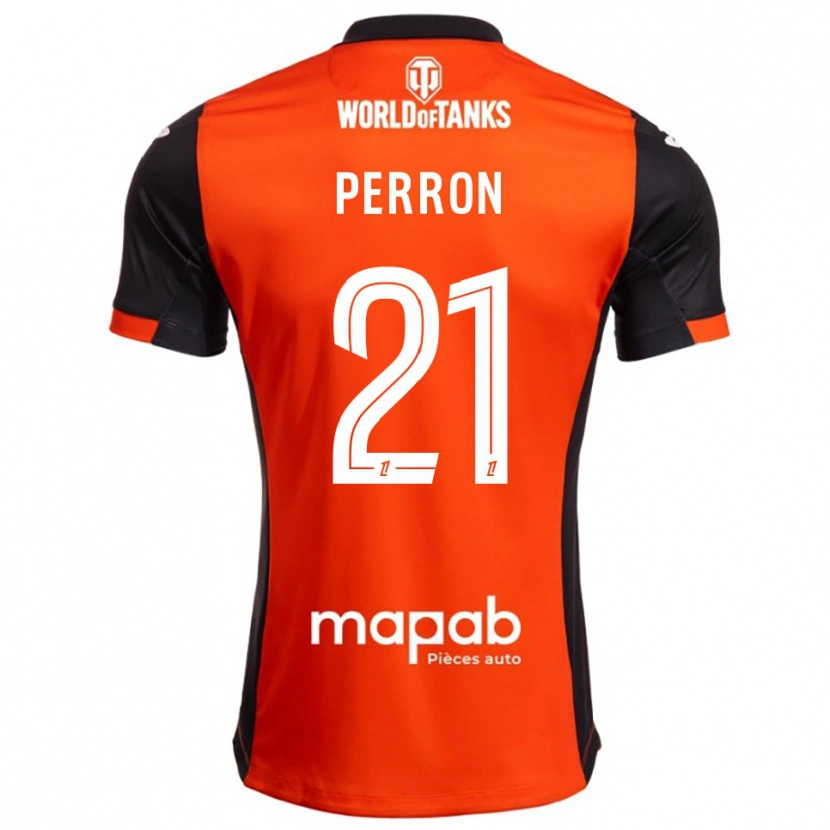 Danxen Niño Camiseta Angéline Perron #21 Negro Naranja 1ª Equipación 2025/26 La Camisa