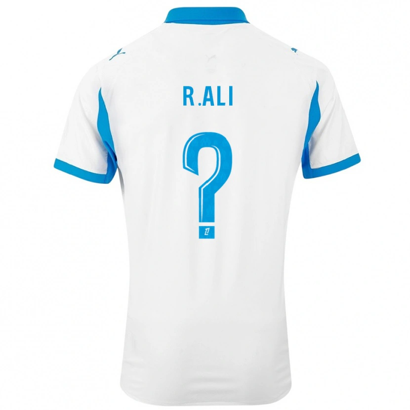 Danxen Niño Camiseta Raïs Ali #0 Blanco Celeste 1ª Equipación 2025/26 La Camisa