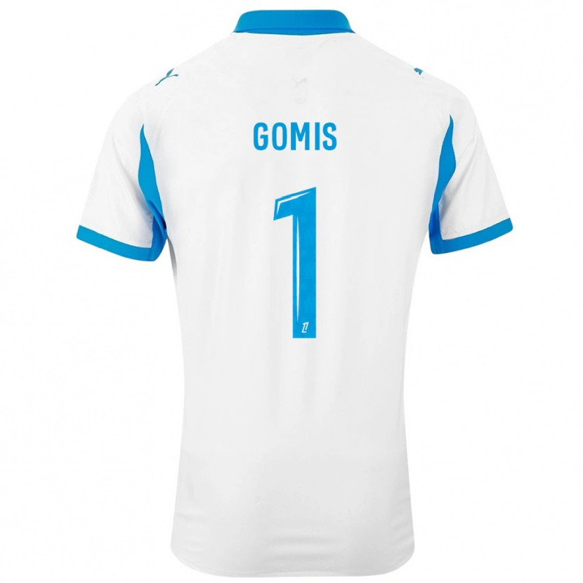 Danxen Niño Camiseta Ibrahim Gomis #1 Blanco Celeste 1ª Equipación 2025/26 La Camisa
