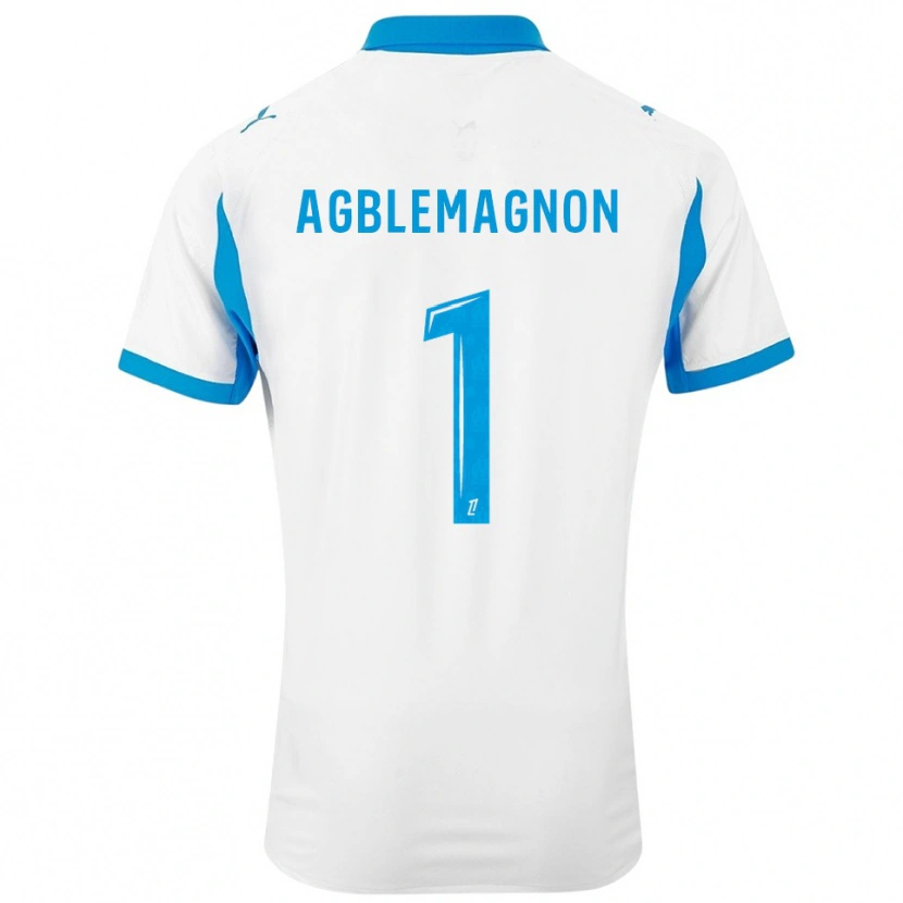 Danxen Niño Camiseta Jordan Agblemagnon #1 Blanco Celeste 1ª Equipación 2025/26 La Camisa