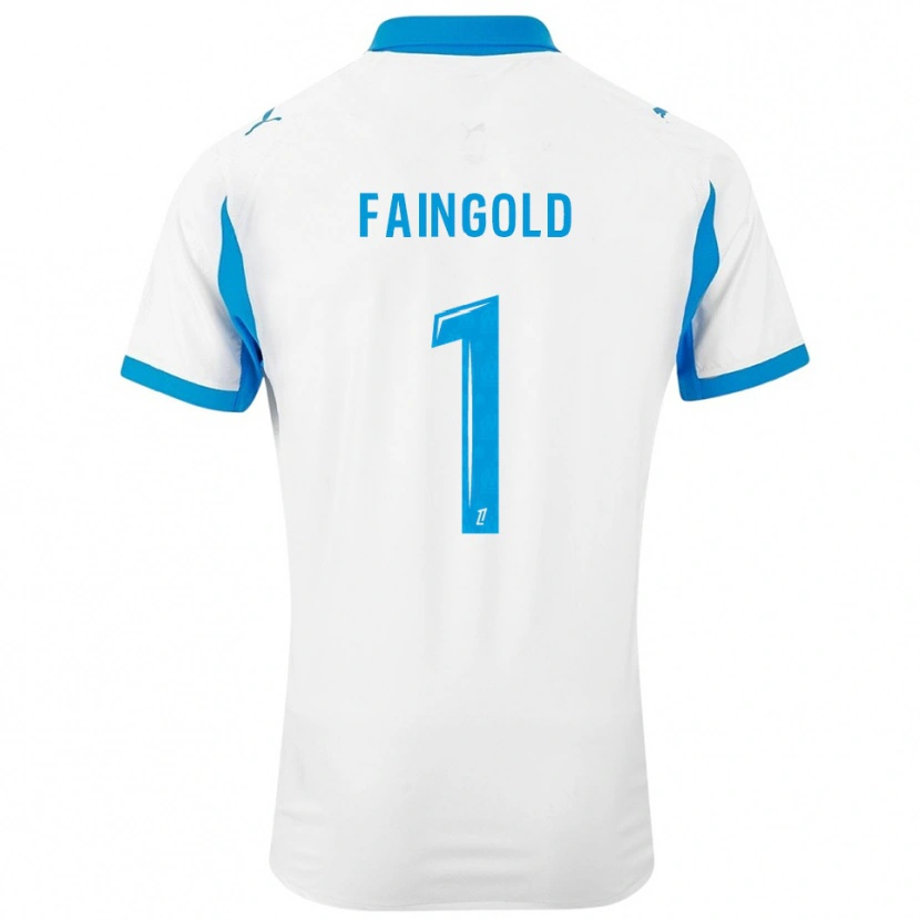 Danxen Niño Camiseta Abbie Faingold #1 Blanco Celeste 1ª Equipación 2025/26 La Camisa