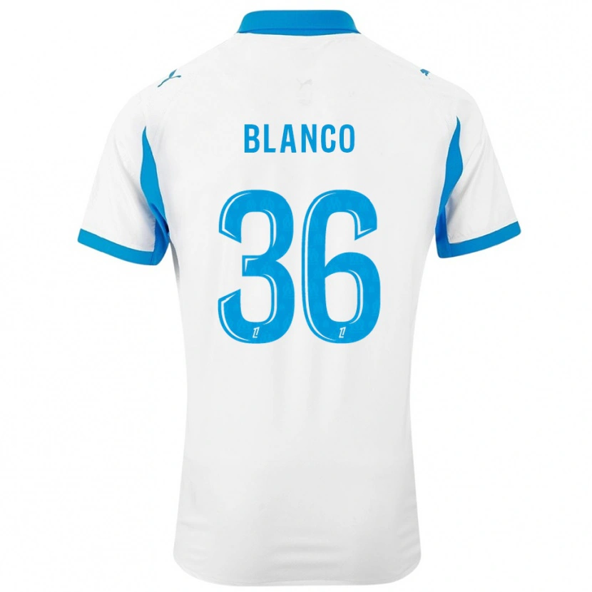 Danxen Niño Camiseta Rubén Blanco #36 Blanco Celeste 1ª Equipación 2025/26 La Camisa