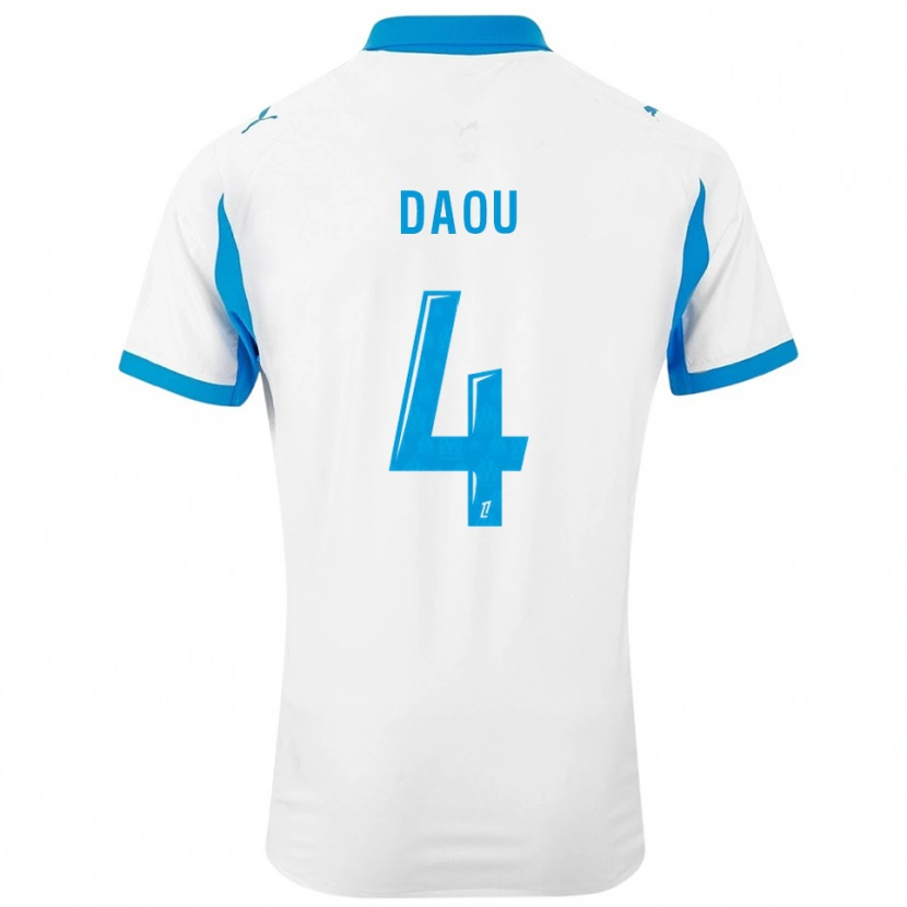 Danxen Niño Camiseta Raimane Daou #4 Blanco Celeste 1ª Equipación 2025/26 La Camisa