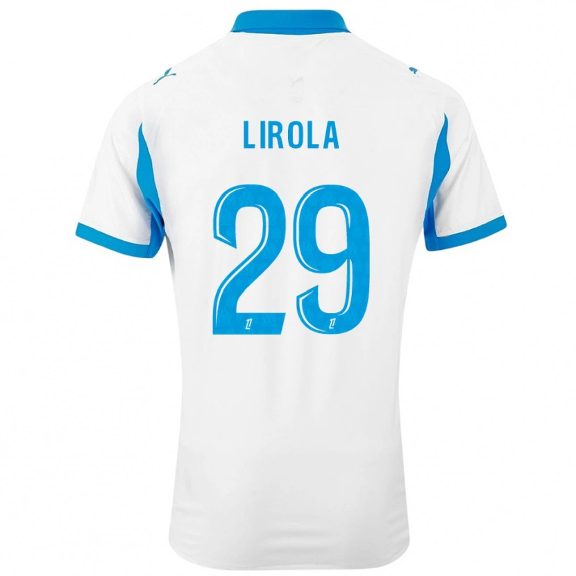 Danxen Niño Camiseta Pol Lirola #29 Blanco Celeste 1ª Equipación 2025/26 La Camisa