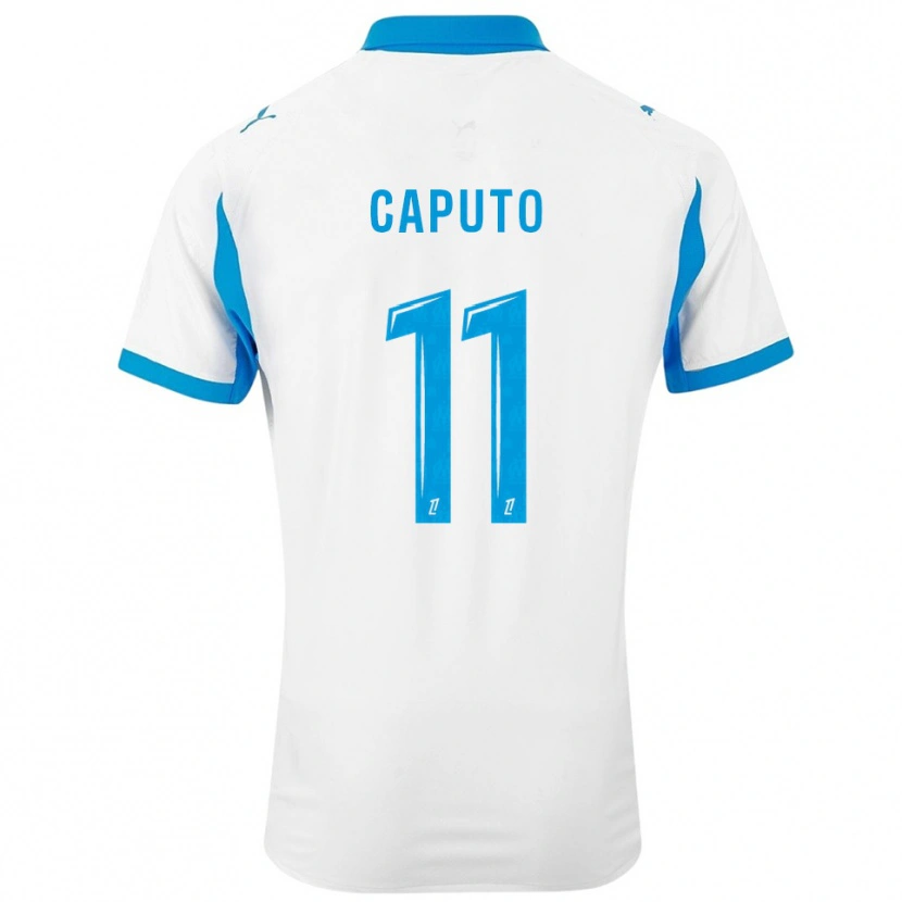 Danxen Niño Camiseta Cindy Caputo #11 Blanco Celeste 1ª Equipación 2025/26 La Camisa