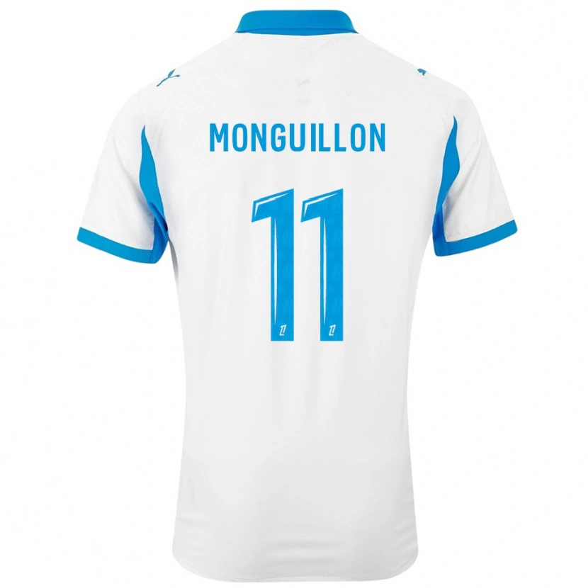 Danxen Niño Camiseta Coralie Monguillon #11 Blanco Celeste 1ª Equipación 2025/26 La Camisa